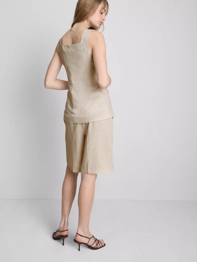 Lang vest i linneblanding
