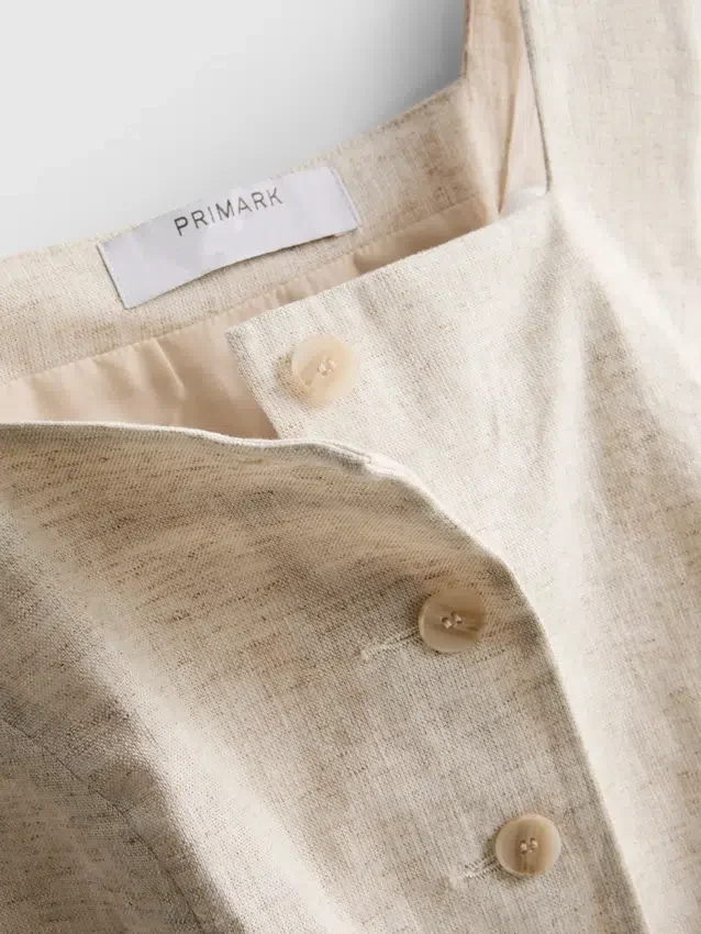 Lang vest i linneblanding