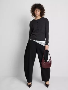 Langærmet cardigan med rund hals