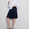 Lange bermudashorts i bomuldsdenim