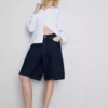 Lange bermudashorts i bomuldsdenim