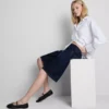 Lange bermudashorts i bomuldsdenim