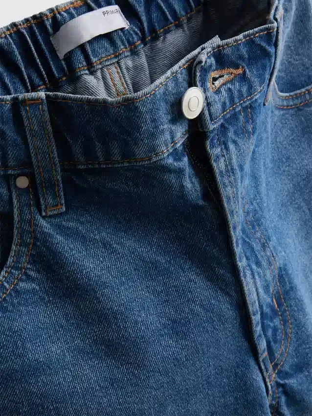 Lange bermudashorts i bomuldsdenim