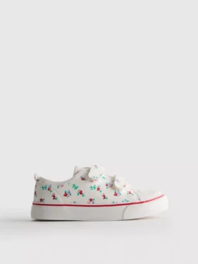 Lavtop-sneakers i canvas med blomsterprint