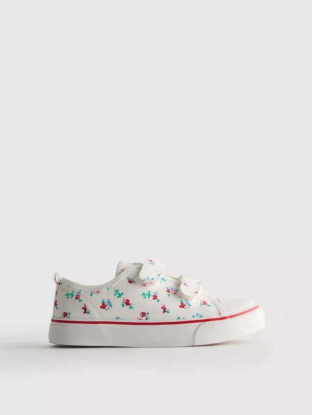 Lavtop-sneakers i canvas med blomsterprint