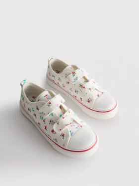 Lavtop-sneakers i canvas med blomsterprint