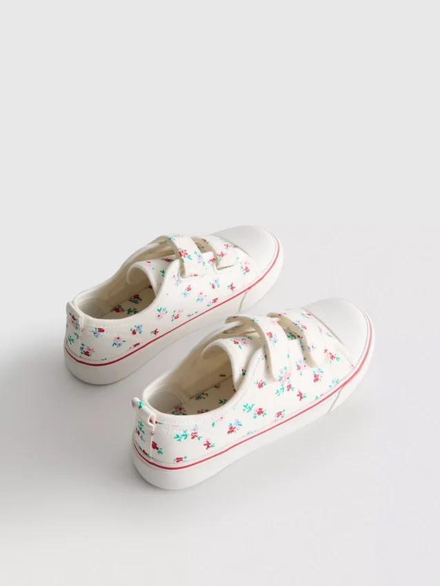 Lavtop-sneakers i canvas med blomsterprint