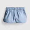 Løbeshorts i bomuldsdenim