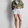 Løbeshorts i bomuldsdenim
