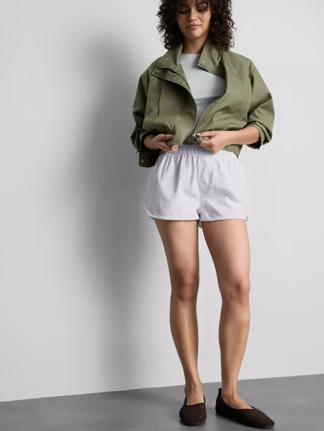 Løbeshorts i bomuldsdenim