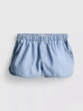 Løbeshorts i bomuldsdenim