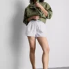 Løbeshorts i bomuldsdenim