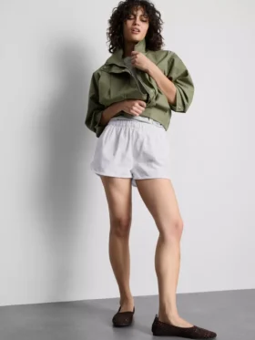 Løbeshorts i bomuldsdenim