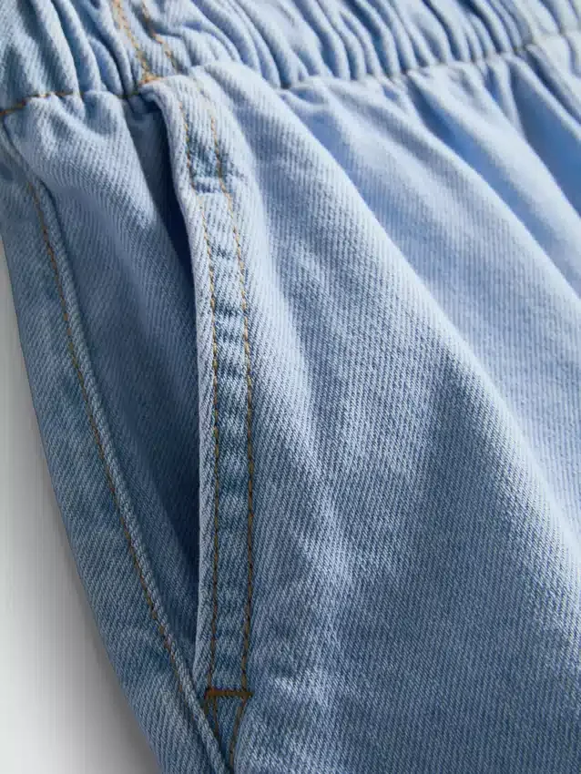 Løbeshorts i bomuldsdenim