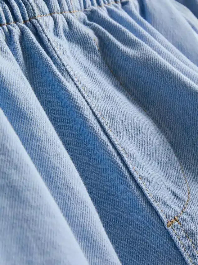 Løbeshorts i bomuldsdenim