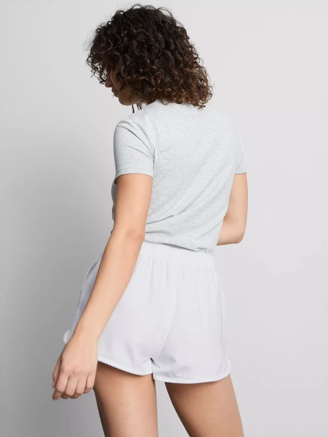 Løbeshorts i bomuldsdenim