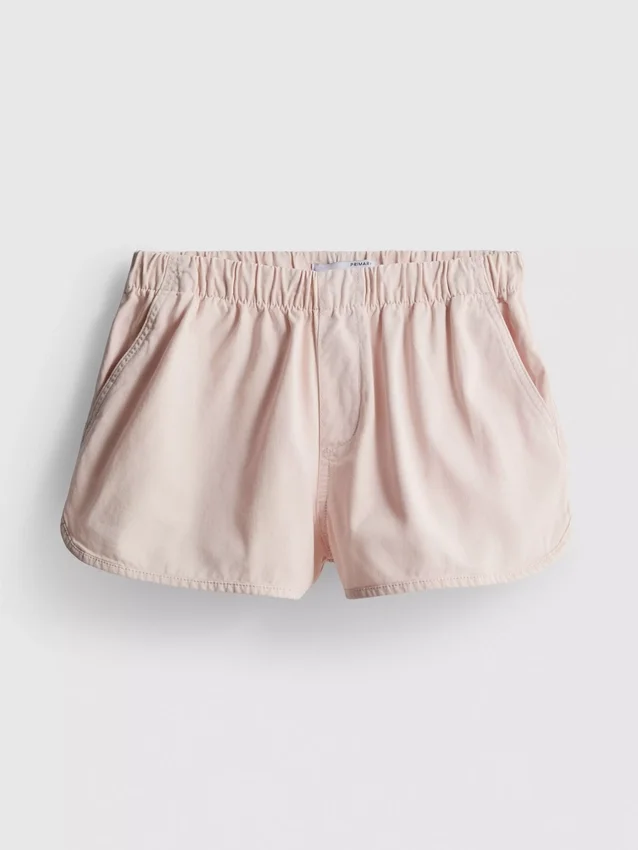 Løbeshorts i bomuldsdenim