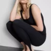 Leggings i crepe med stropper