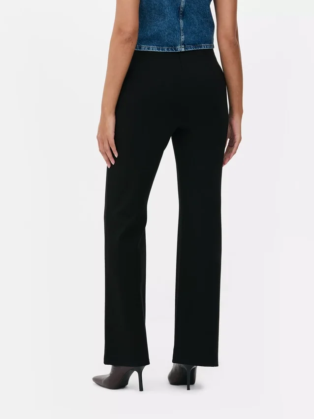 Leggings i ponte med mellemhøj talje og udsvungne ben