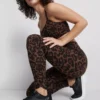Leopardmønstrede active leggings med høj talje