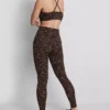 Leopardmønstrede active leggings med høj talje