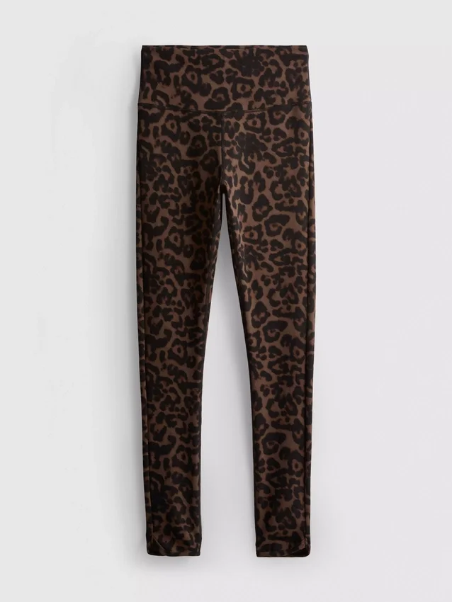 Leopardmønstrede active leggings med høj talje