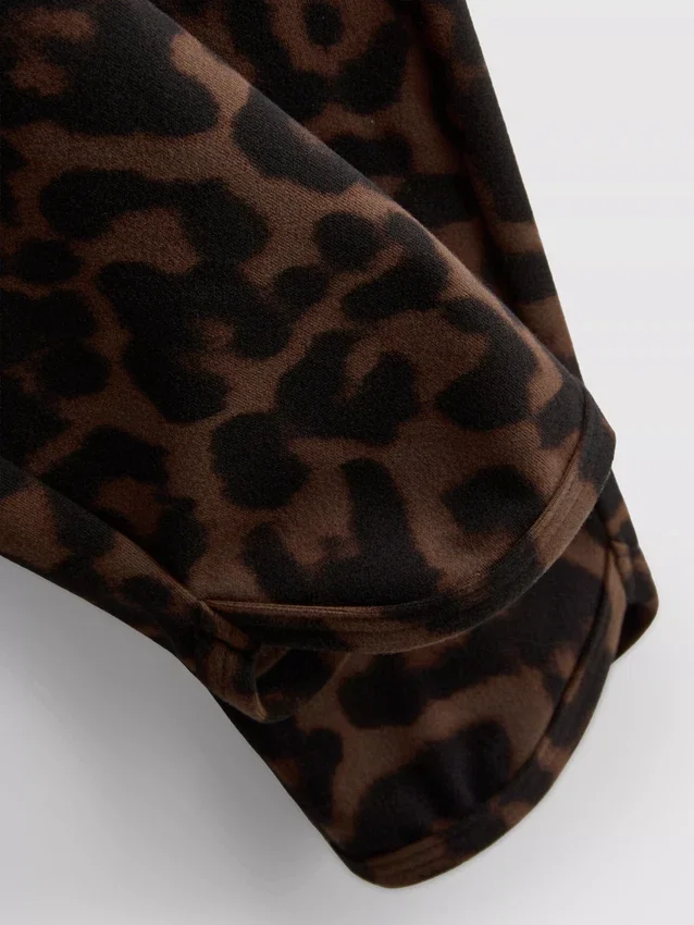 Leopardmønstrede active leggings med høj talje