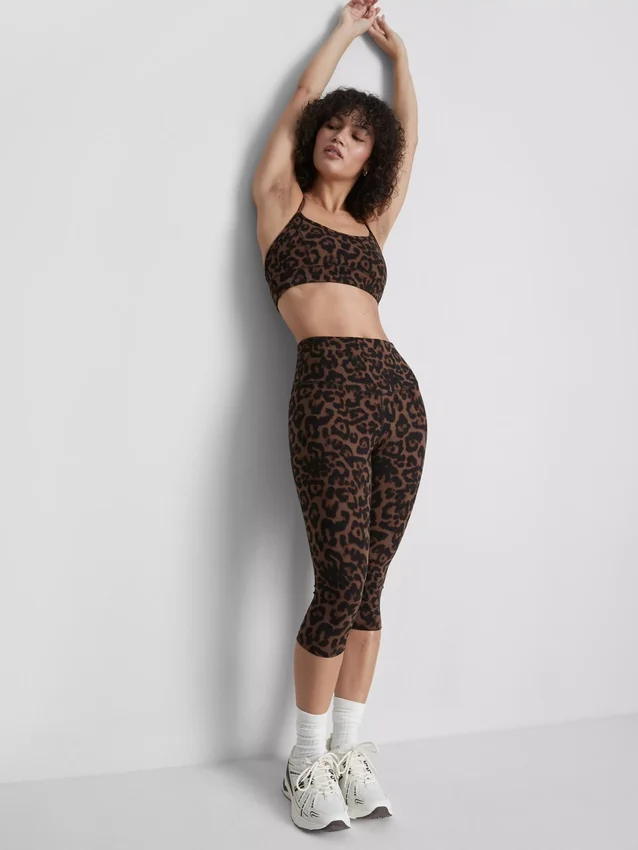 Leopardmønstrede capri-leggings