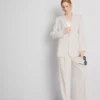 Lila blazer med enkelt række knapper