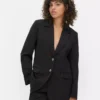 Lila blazer med enkelt række knapper