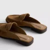Loafer-mulesandaler i imiteret ruskind