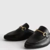 Loafers i imiteret læder med snaffle-bit-spænder