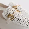 Loafers i kunstlæder med laserskåret snaffle-bit-detalje