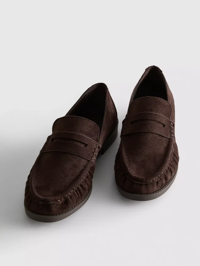Loafers med rynket forside