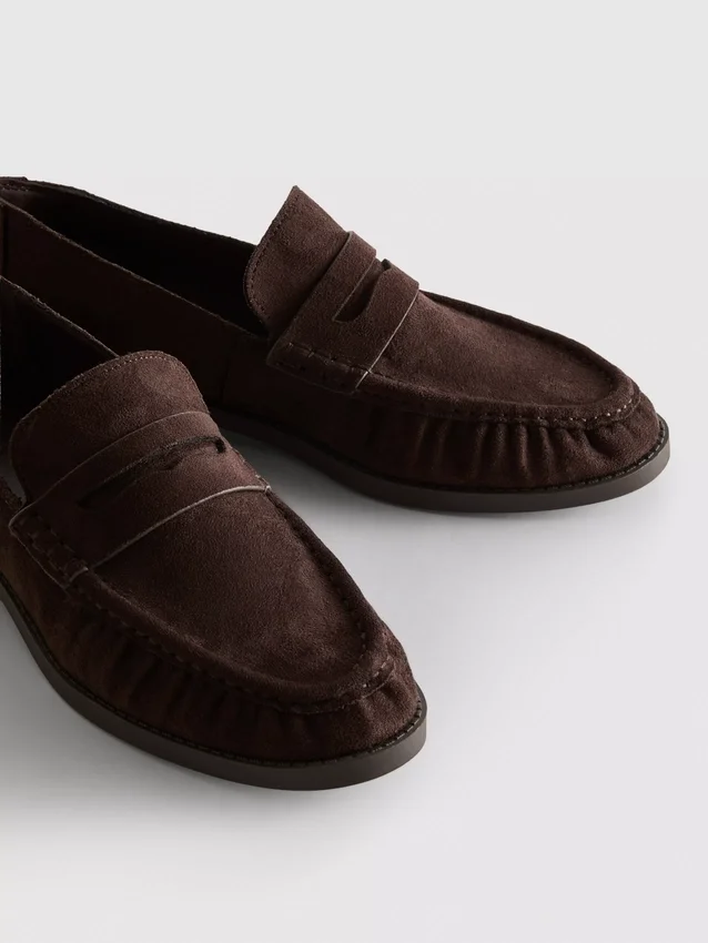 Loafers med rynket forside