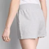 Loungeshorts i bomuld med splittet kant