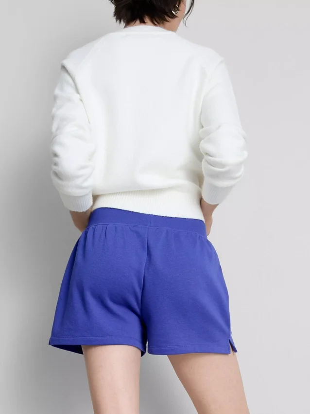 Loungeshorts i bomuld med splittet kant