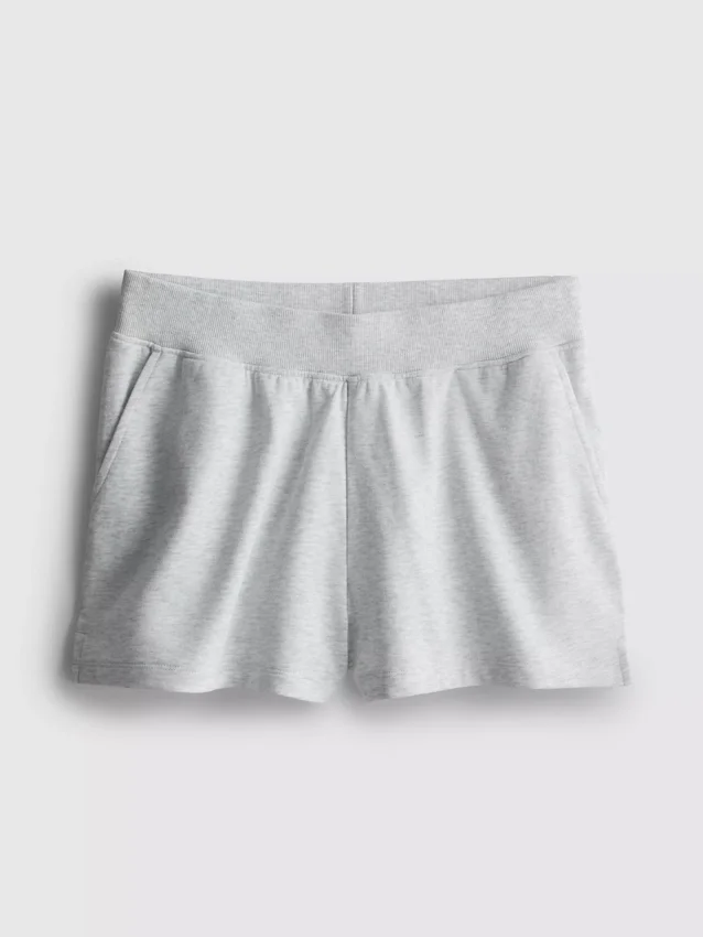 Loungeshorts i bomuld med splittet kant
