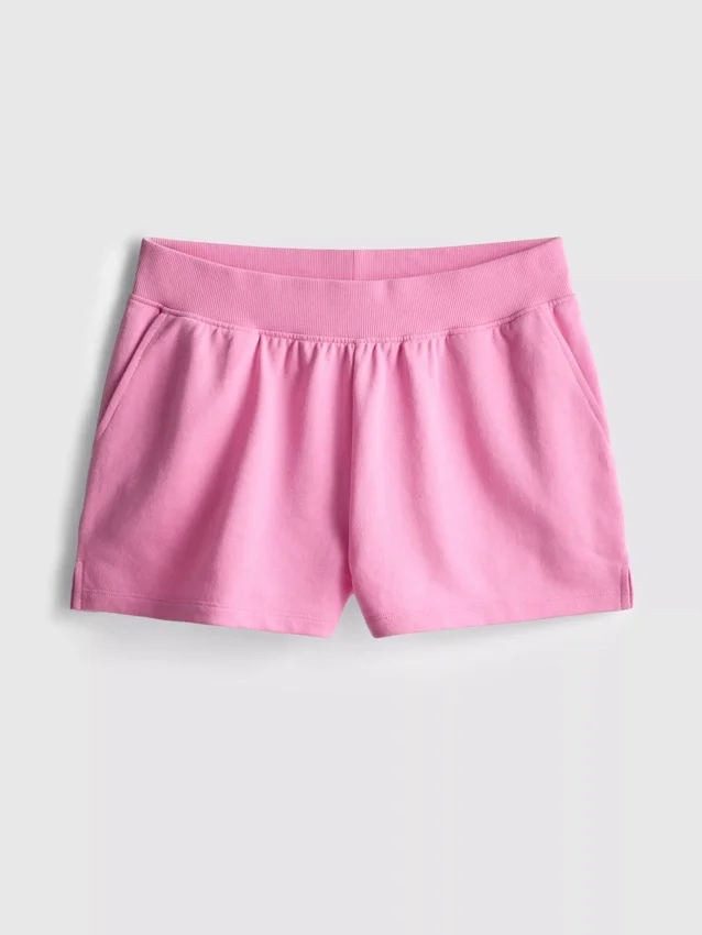 Loungeshorts i bomuld med splittet kant