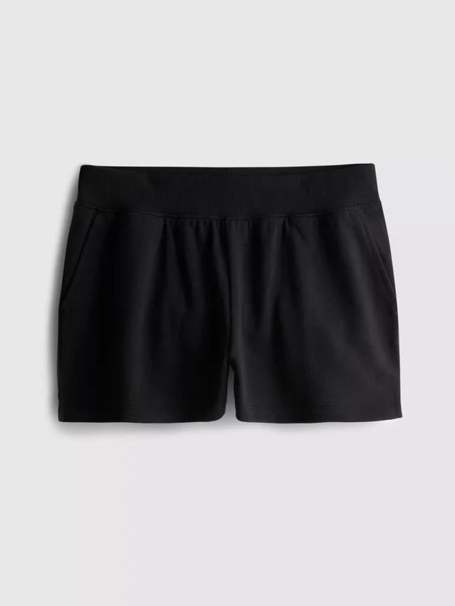 Loungeshorts i bomuld med splittet kant