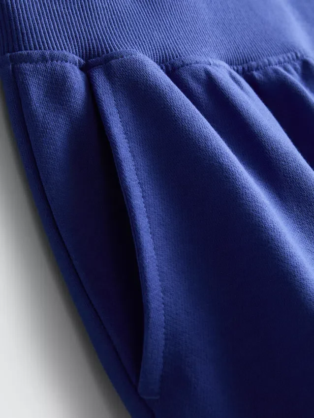 Loungeshorts i bomuld med splittet kant