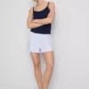 Loungetop i bomuldsrig pointelle-cami