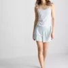 Loungetop i bomuldsrig pointelle-cami