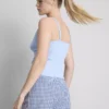 Loungetop i bomuldsrig pointelle-cami