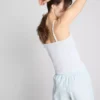 Loungetop i bomuldsrig pointelle-cami