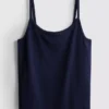 Loungetop i bomuldsrig pointelle-cami