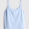Loungetop i bomuldsrig pointelle-cami