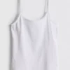 Loungetop i bomuldsrig pointelle-cami