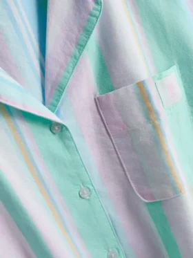 Love to Lounge-pyjamasbluse med pastelfarvede striber