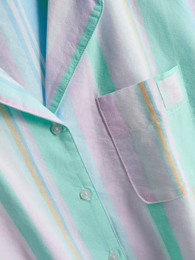 Love to Lounge-pyjamasbluse med pastelfarvede striber